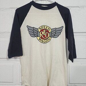Original Vintage 80s REO Speedwagon Concert T Shirt Long Sleeve Tour Tee